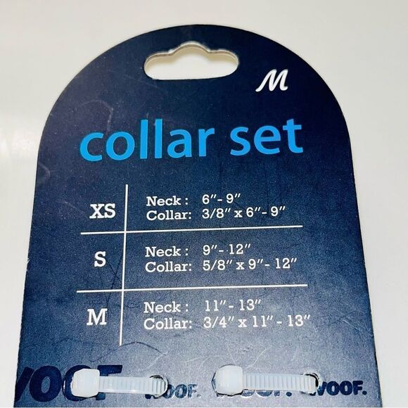 WOOF Dog Collar Set of 2 Skulls Dice Daggers Hearts Size Medium - Picture 6 of 9